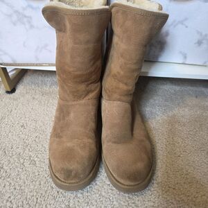 UGG Womens Amie Mid-Calf 1013429 Chestnut Suede Pull-On Boots US 7.5